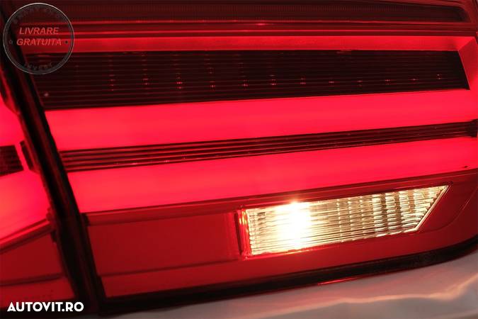 Stopuri LED BMW Seria 3 F30 (2011-2019) Rosu Clar LCI Design cu Semnal Dinamic Sec- livrare gratuita - 10