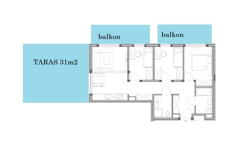 Gotowe Taras 31m2 +2 balkony 7min do Ch Targówek południowy-zachód-1
