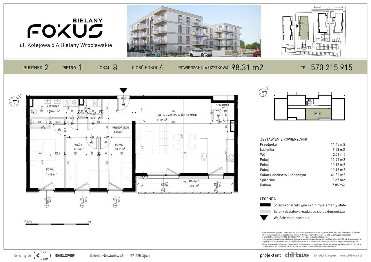 Fokus Bielany  | mieszkanie 4-pok. | 8 - Pełny obrazek: 2/8