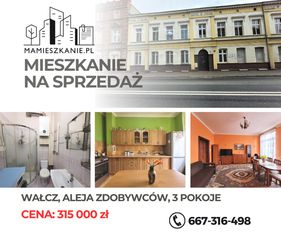 Na sprzedaż mieszkanie, 3 pokoje, Wałcz