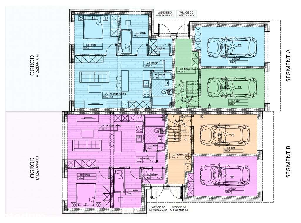 Duży salon/ Garaż/ segment narożny/ ogródek 120 m2 - Pełny obrazek: 5/5