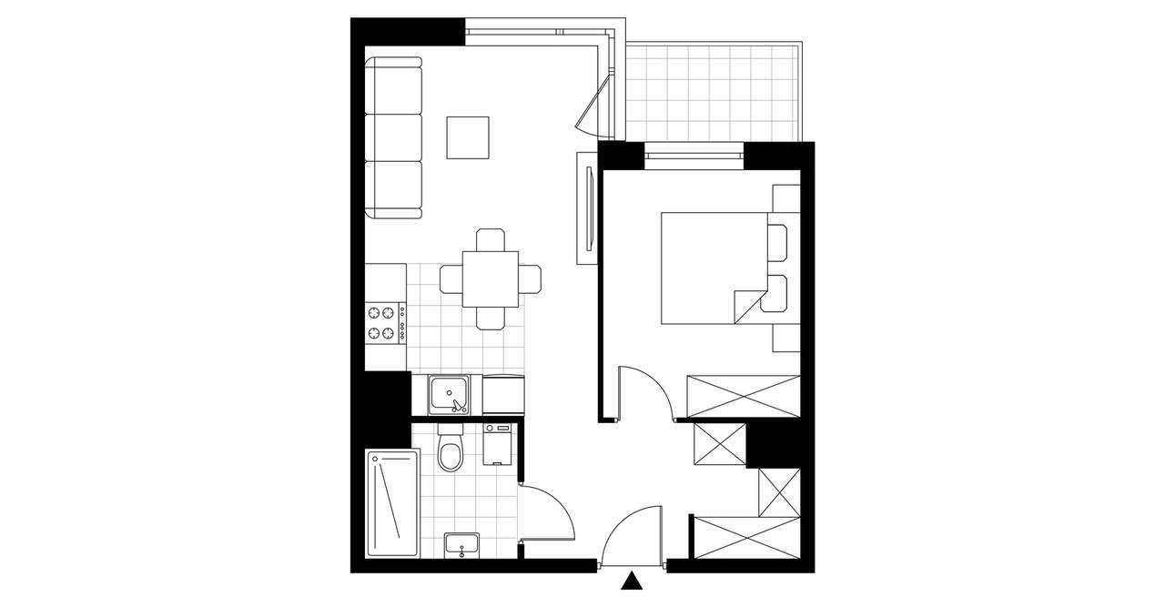 2-pokojowe mieszkanie 38m2 + balkon Bezpośrednio - Pełny obrazek: 3/6