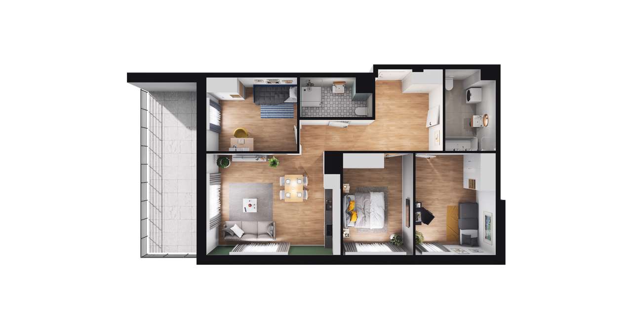 Bulvar Apartments | mieszkanie 4-pok. | C.7.02 - Pełny obrazek: 3/9