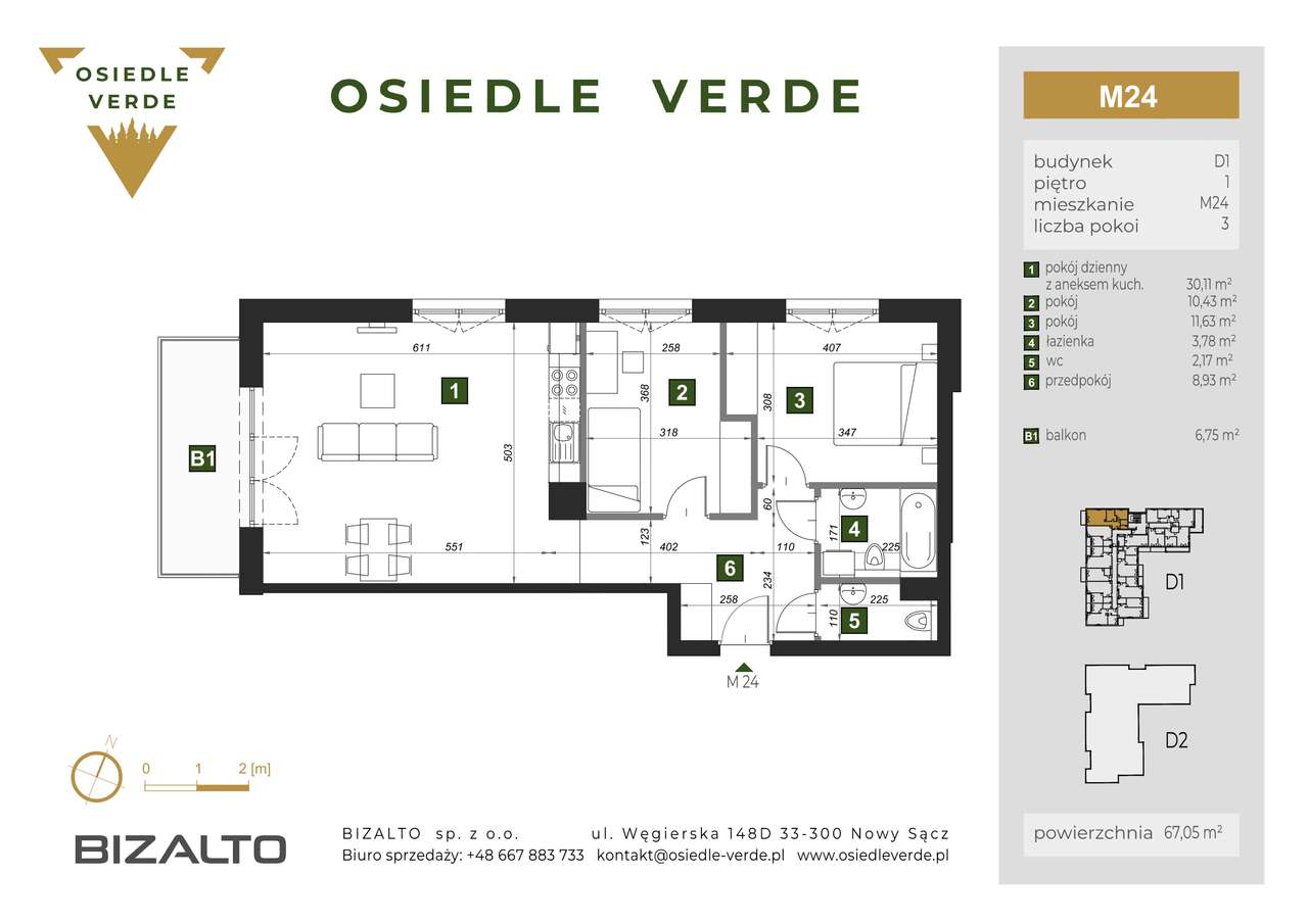 Osiedle Verde Nowoczesne 3-pokojowe mieszkanie.-5