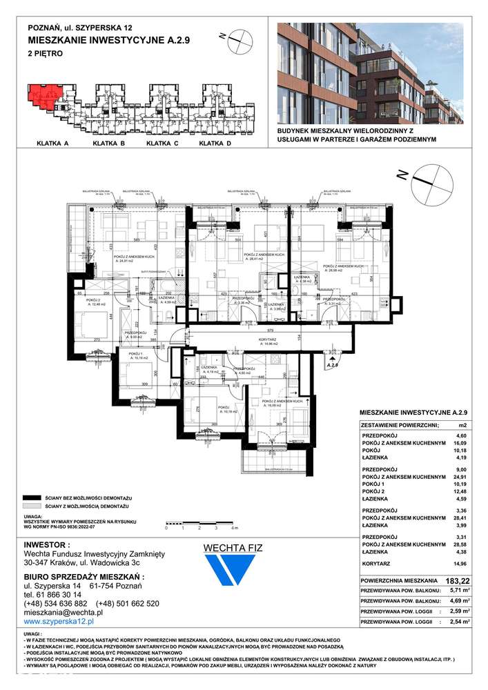 7-pokojowe mieszkanie 183m2 + 2 balkony - Pełny obrazek: 2/7