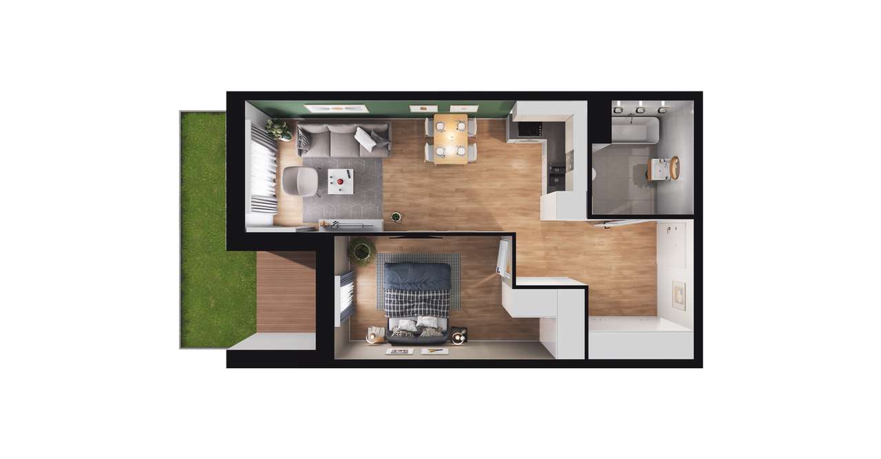 Mieszkanie 2 pok.+miejsce naziemne+komórka - Pełny obrazek: 3/9