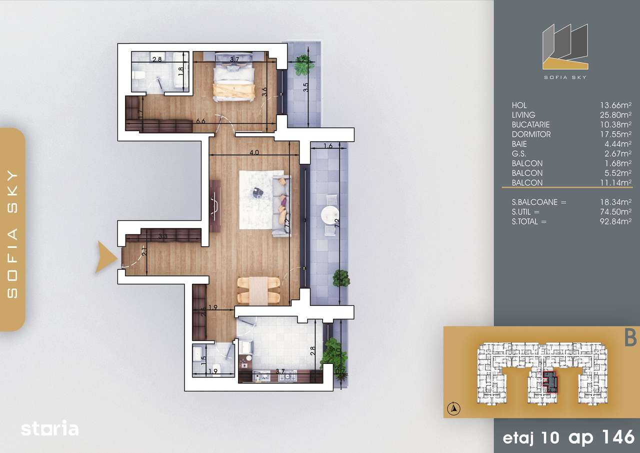2 camere -2 bai - Titan Pallady  finalizare rapida - Imagine principală: 2/10