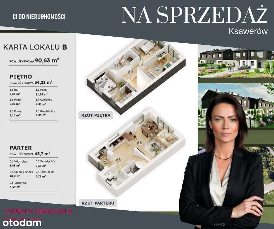 Dom w zabudowie bliźniaczej Ksawerów, 90,63 m2, działka 220 m2-0