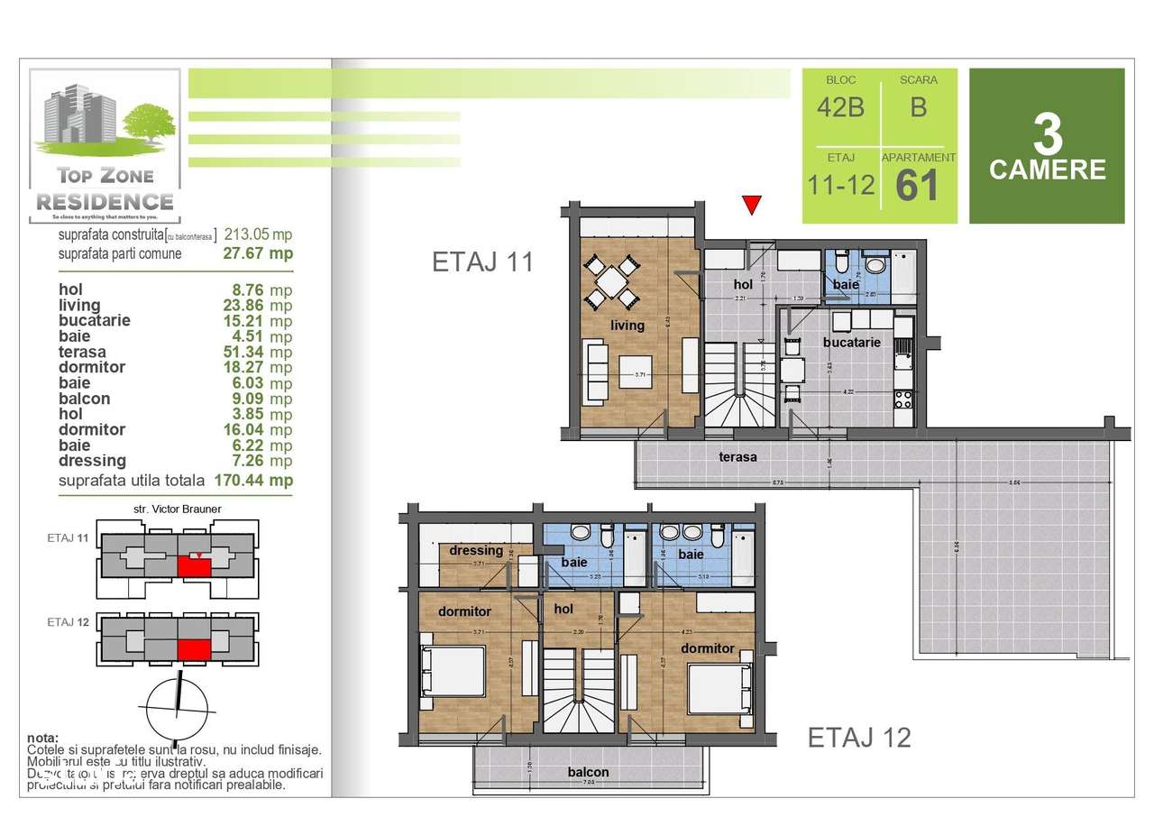 DUPLEX 3 CAM. - MUTARE IMEDIATA / SCOALA BRAUNER,METROU N TECLU! - Imagine principală: 2/20