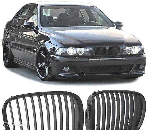 GRELHAS FRONTAIS PARA BMW E39 95-03 LOOK PRETO MATT - 1