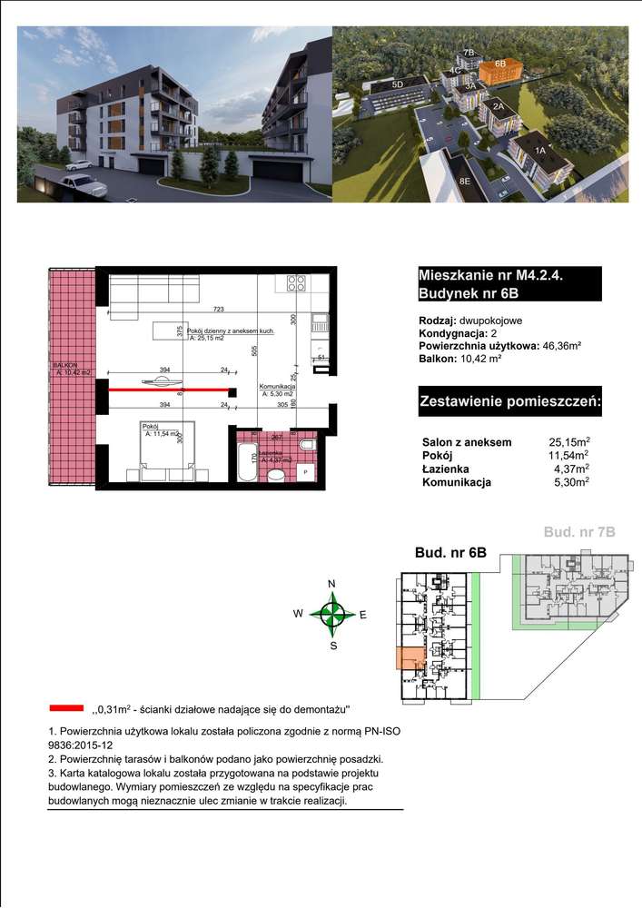 2-pokojowe mieszkanie 46m2 + balkon Bez Prowizji - Pełny obrazek: 2/8