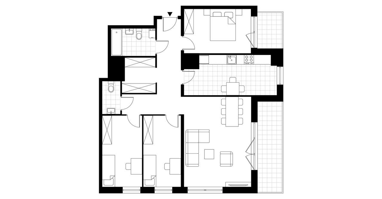 4-pokojowe mieszkanie 92m2 + 2 loggie Bezpośrednio - Pełny obrazek: 3/8