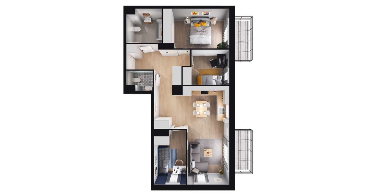 4-pokojowe mieszkanie 64m2 Bez Pośredników - Pełny obrazek: 2/8