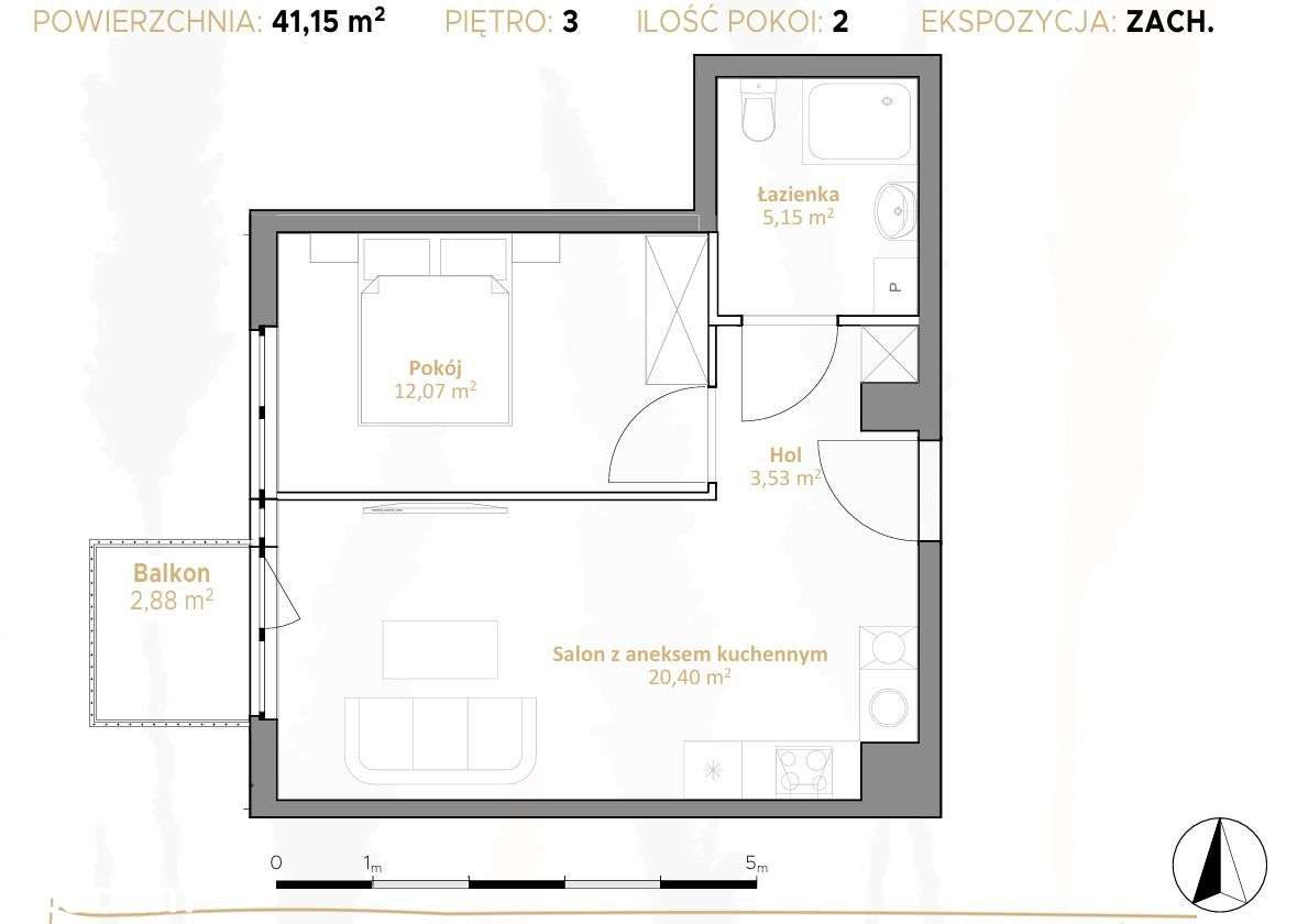 Kompaktowe mieszkanie 2-pokojowe – nowe osiedle - Pełny obrazek: 5/12