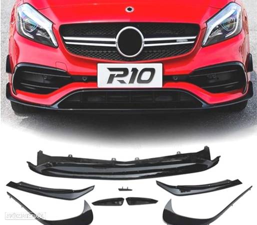 SPOILER LIP FRONTAL PARA MERCEDES CLASSE A W176 LOOK AMG A45 15-18 - 5