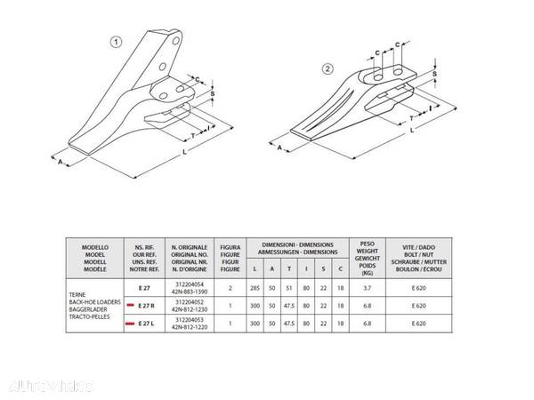 Dinti cupe buldoexcavatoare Komatsu - 2