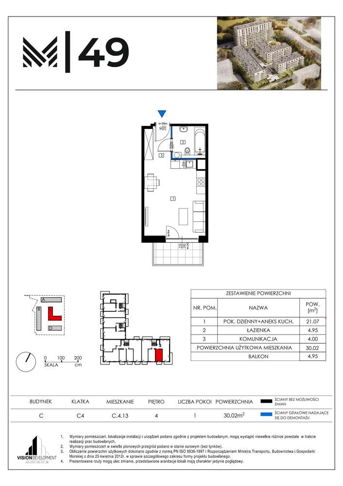 1-pokojowe mieszkanie 30m2 + balkon Bez Prowizji - Pełny obrazek: 2/9