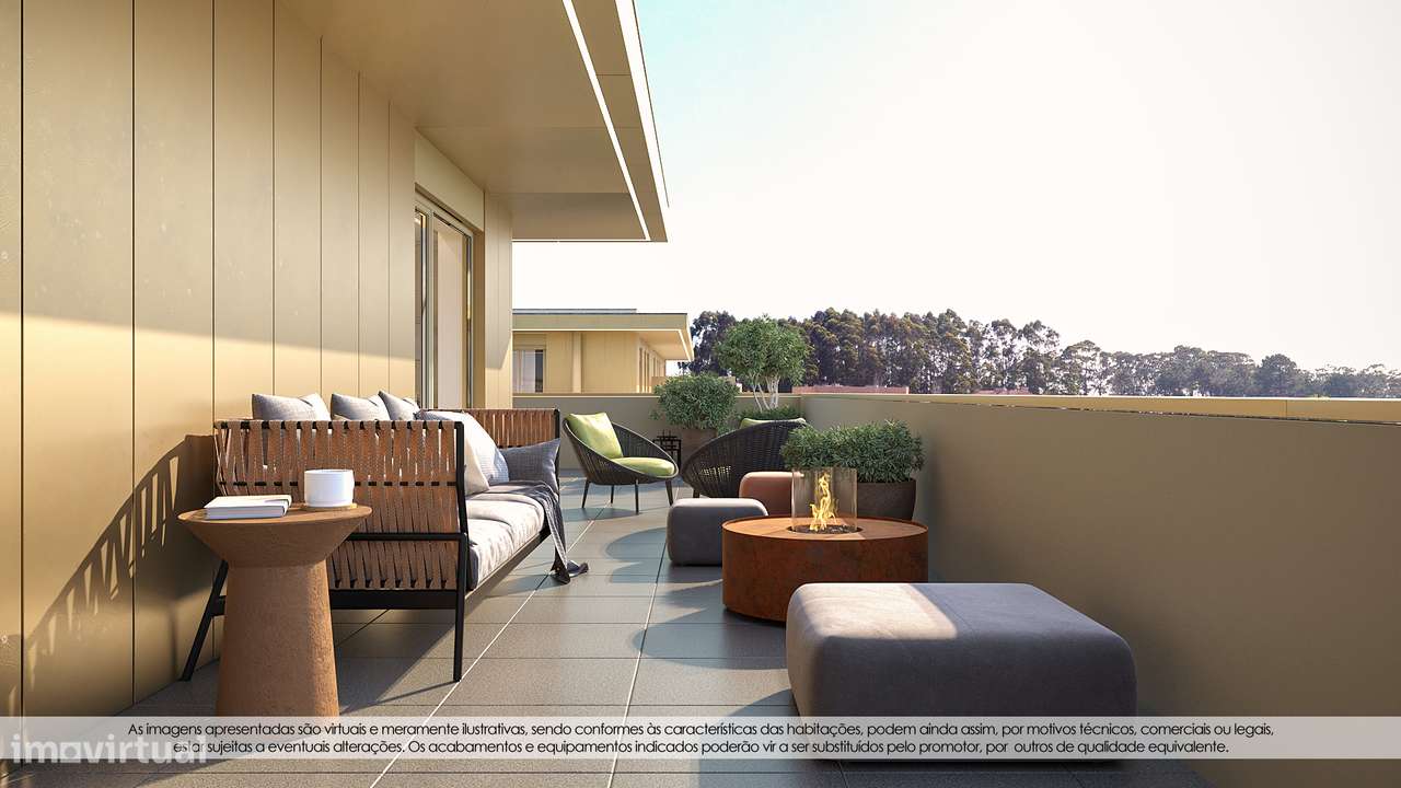 Apartamento T2 Arcozelo ao Intermaché com terraço Nascente Sul-10