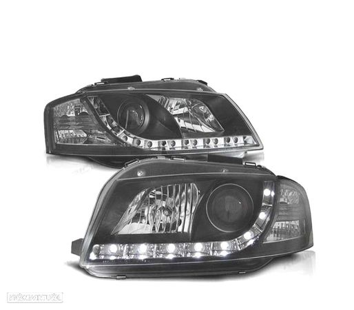 FARÓIS LUZ DIURNA REAL PARA AUDI A3 8P 03-08 - 1