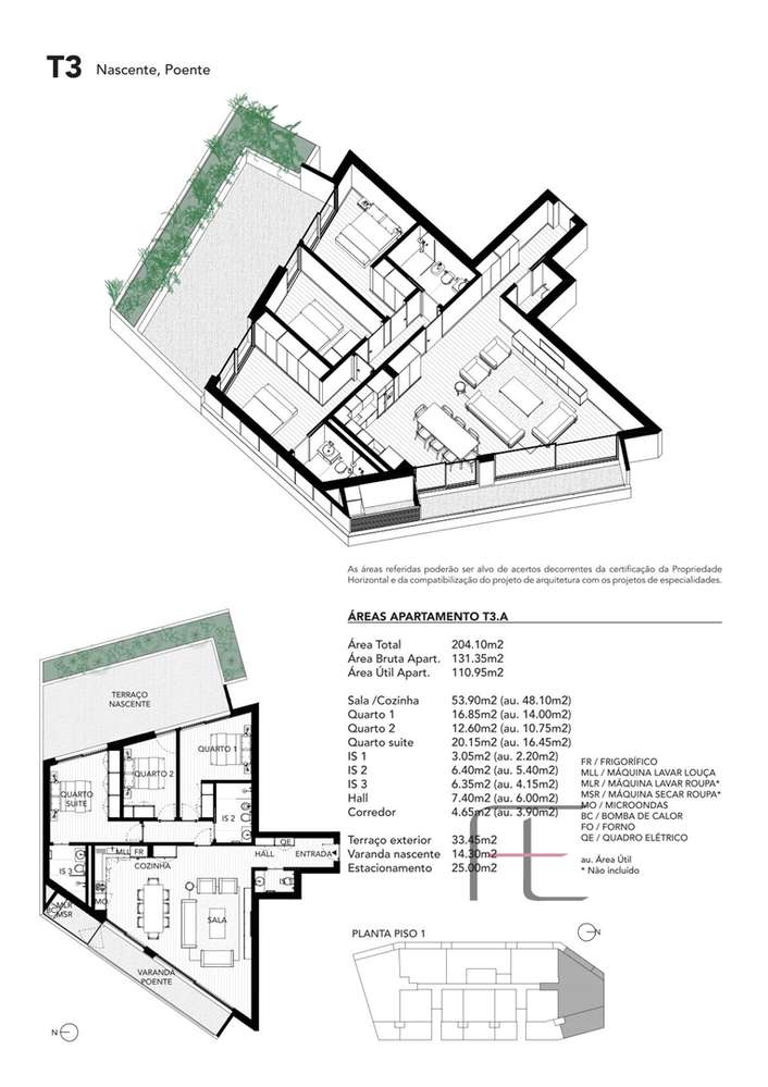 Apartamento T3 com Terraço, Lugar Garagem 2 viaturas, Arcozelo-6