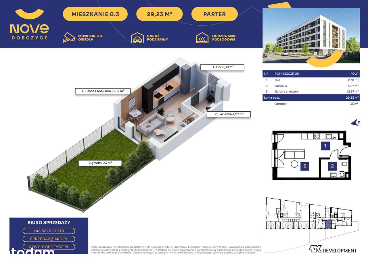 Nove Dobczyce | mieszkanie 1-pok. | 3 - Pełny obrazek: 2/7