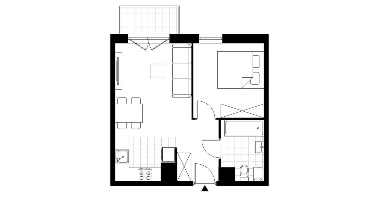 2-pokojowe mieszkanie 36m2 + balkon Bezpośrednio - Pełny obrazek: 3/6