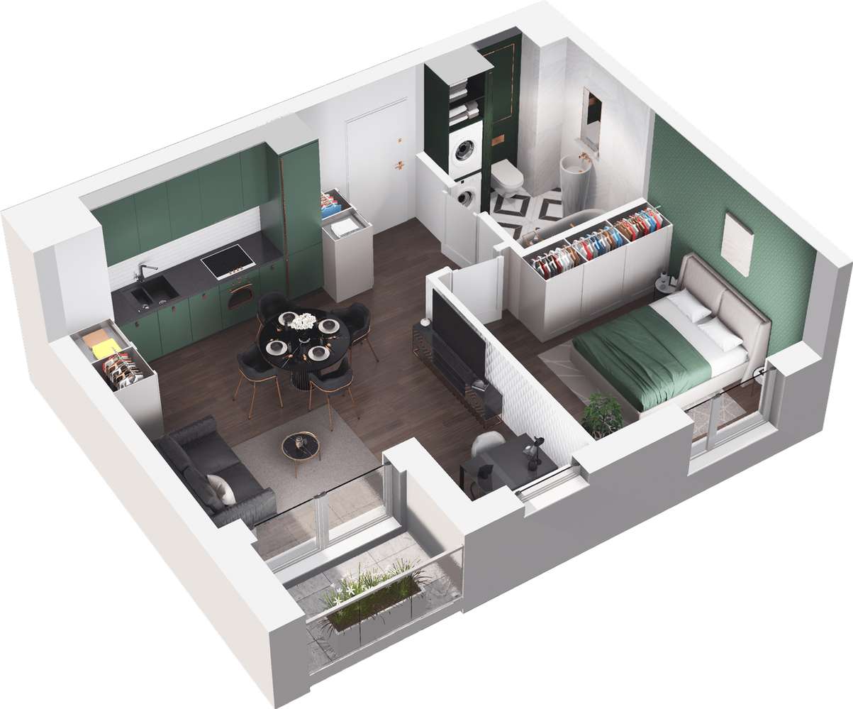 Kolejova 1 | mieszkanie 2-pok. | A.02.20 - Pełny obrazek: 4/9