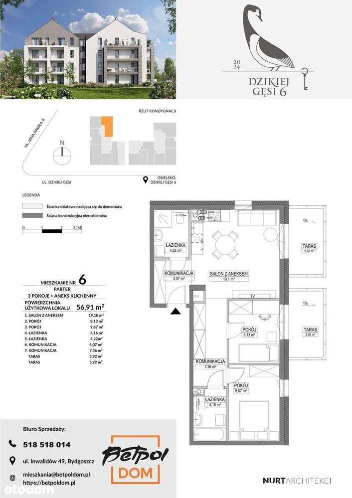Dzikiej Gęsi 6 | mieszkanie 3-pok. | 6 - Pełny obrazek: 2/8