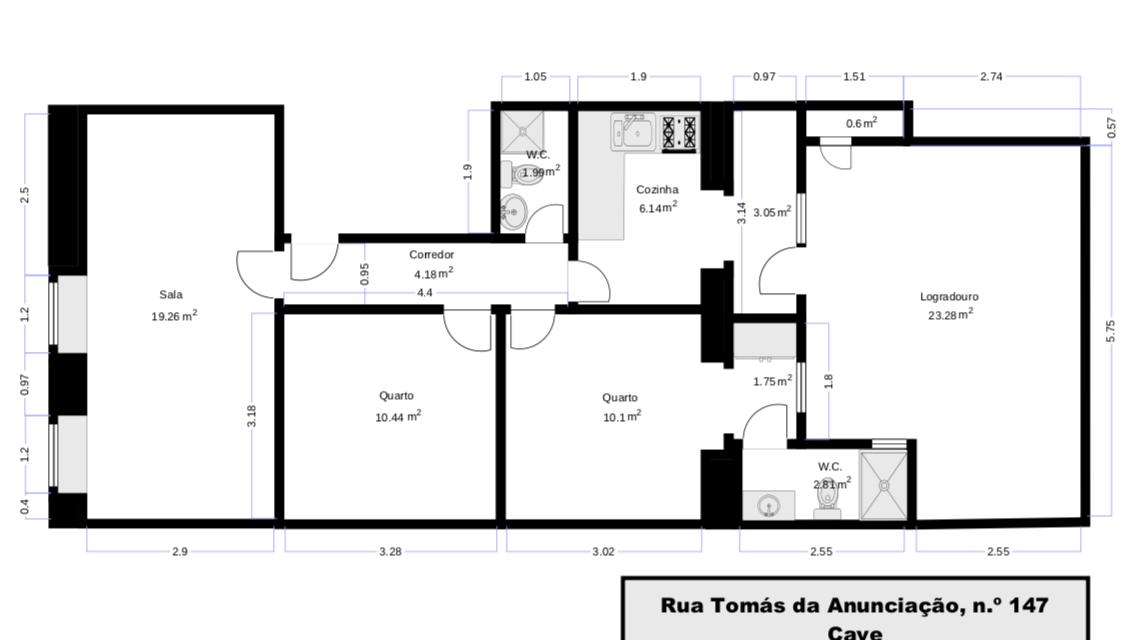 T2 em Campo de Ourique com Pátio de 23m²-24