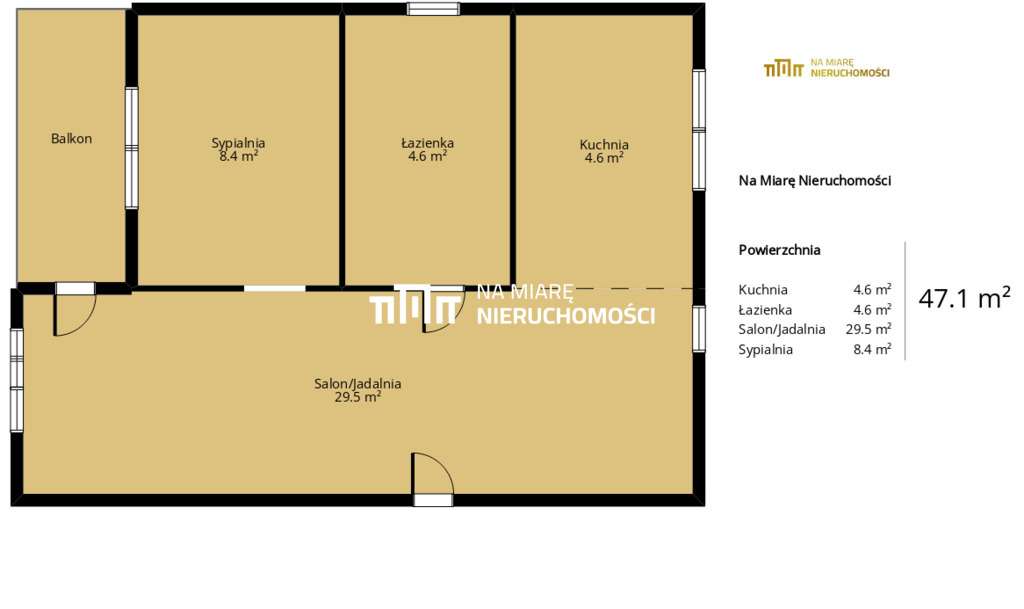 47m2 | Nowoczesne | Balkon | Bolesława Chrobrego-6