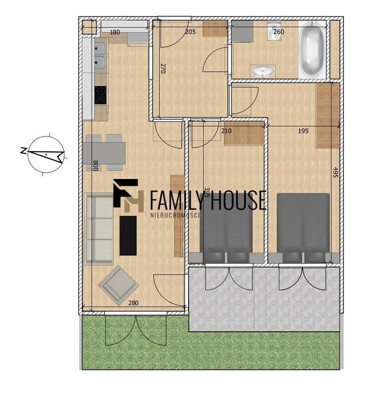 Rezydencja Żeromskiego 46,96m² 3pokojowe z ogrodem - Pełny obrazek: 4/9