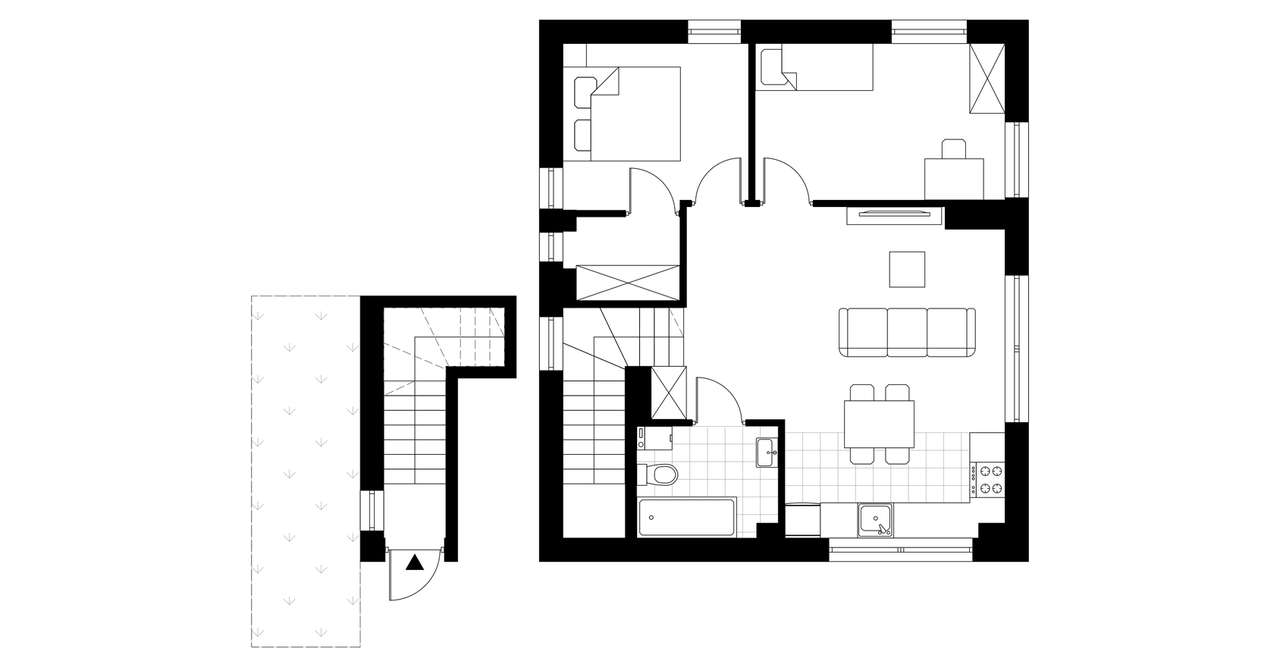3-pokojowe mieszkanie 54m2 + ogródek Bezpośrednio - Pełny obrazek: 3/8