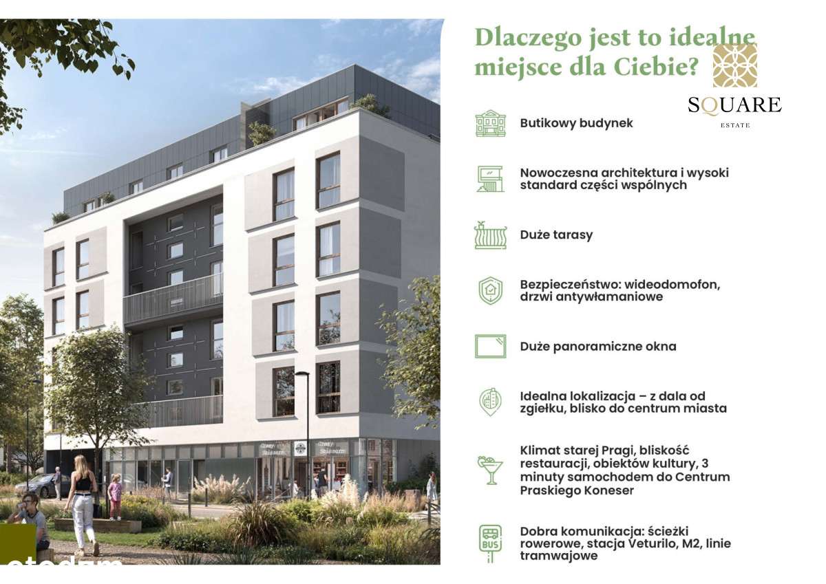 Łomżyńska Skwer M02, 2 pokojowe z tarasem - Widok 2