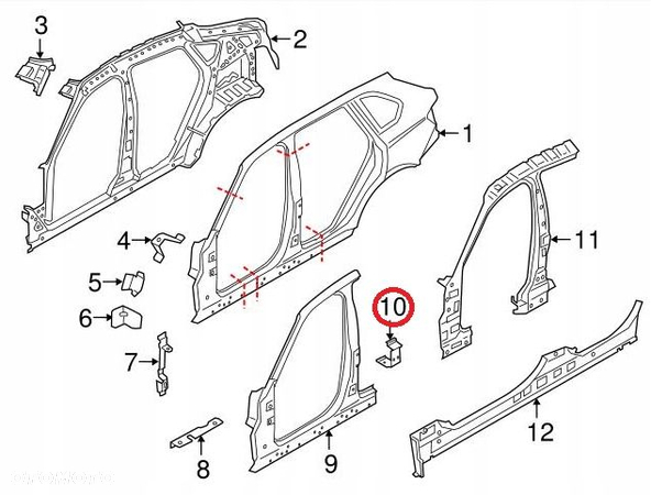 BMW F15 F16 F85 86 BLACHA WZAMCNIAJĄCA PROGU PRAWA - 4