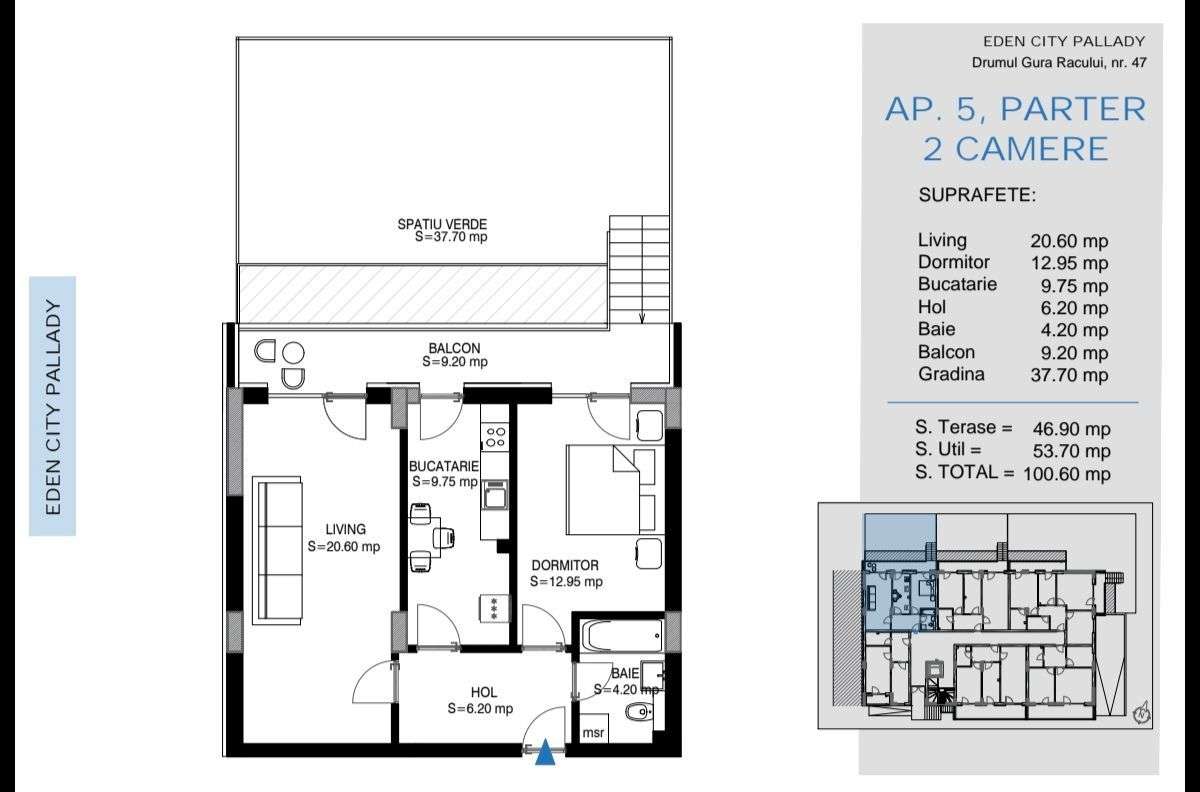 Apartament 2 camere cu GRADINA PROPRIE,Victor Brauner,Pallady,Metrou