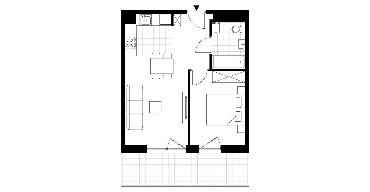 2-pokojowe mieszkanie 40m2 + balkon Bez Prowizji - Pełny obrazek: 3/8
