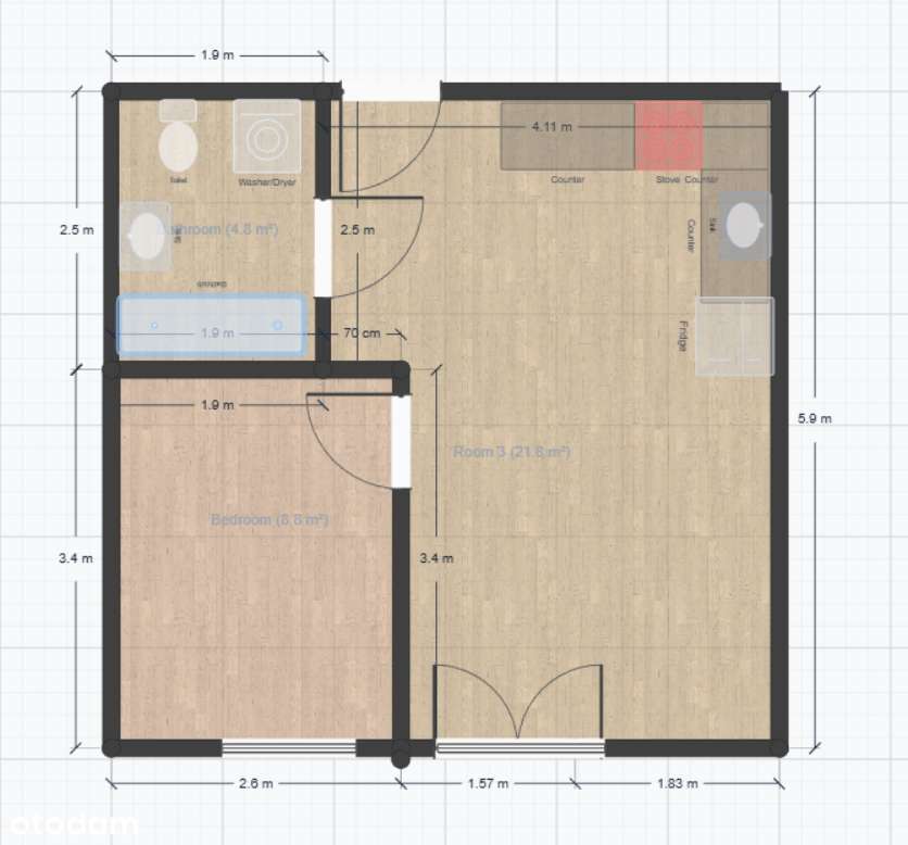 2 pokojowe mieszkanie w Żukowie na osiedlu Złota Reneta-16