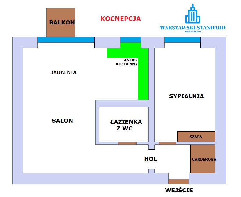 2 pokoje przy samej Galerii Mokotów 38,2m2, balkon, parking-10