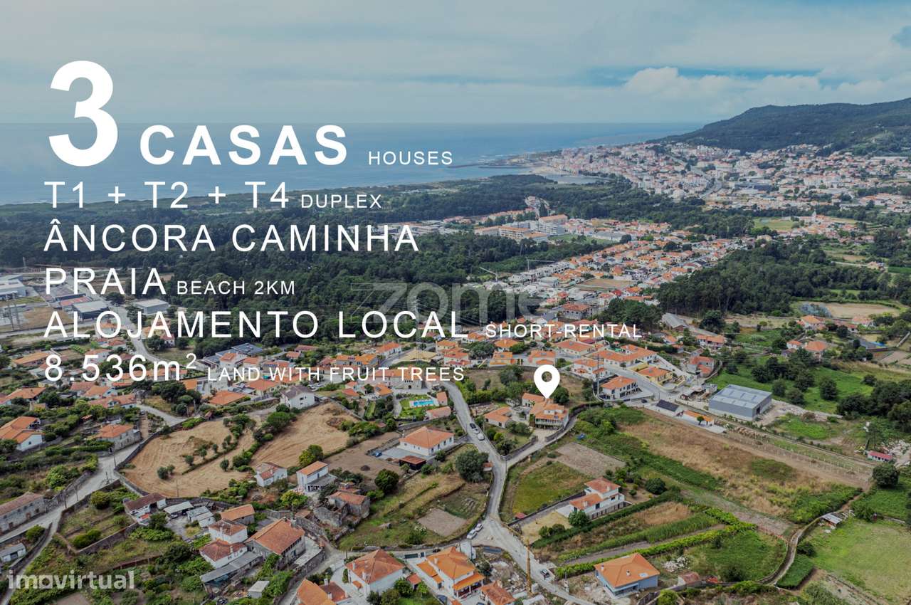 Quinta T7 com 3 casas autónomas T1, T2 e T4 em Âncora, Caminha - Grande imagem: 2/56