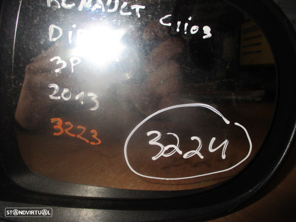 Espelho 12443070 RENAULT CLIO 3 2013 1.5DCI 75CV 3 BRANCO Drt 3P, Preto Base 7 Pinos - 2