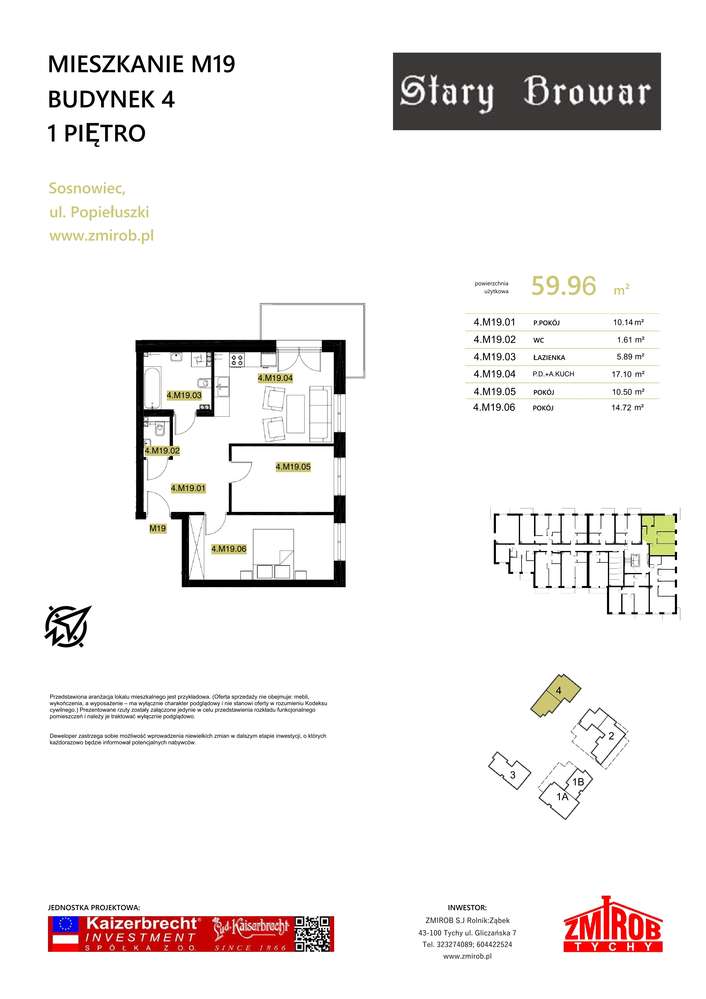 Stary Browar | mieszkanie 3-pok. | 4M19 - Pełny obrazek: 2/12