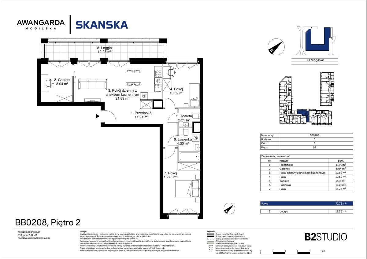4-pokojowe mieszkanie 72m2 + loggia - Pełny obrazek: 2/9