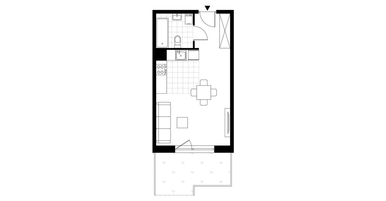 1-pokojowe mieszkanie 29m2 + ogródek Bez Prowizji - Pełny obrazek: 4/9