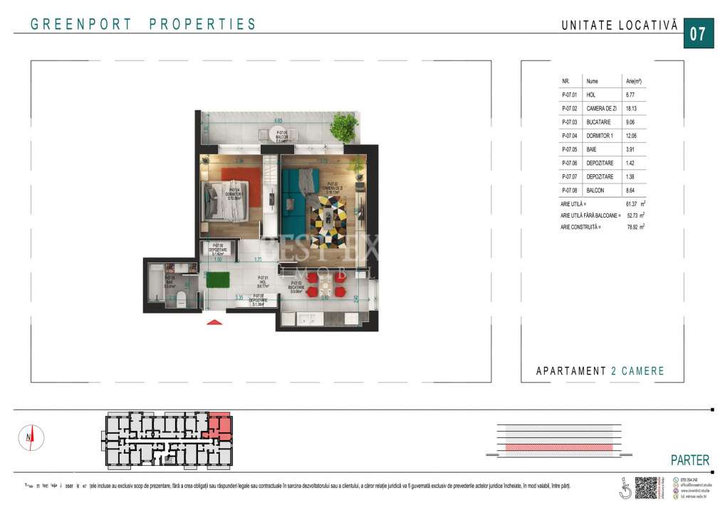2 Camere Decomandate cu Parcare Bonus Direct Dezvoltator | Pallady — fotografia 3