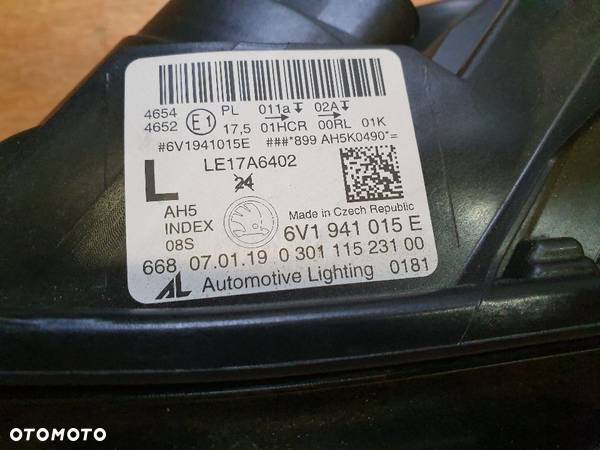 Skoda Fabia 3 III lifting 18- reflektor lewy FULL LED lampa przednia 6V - 2