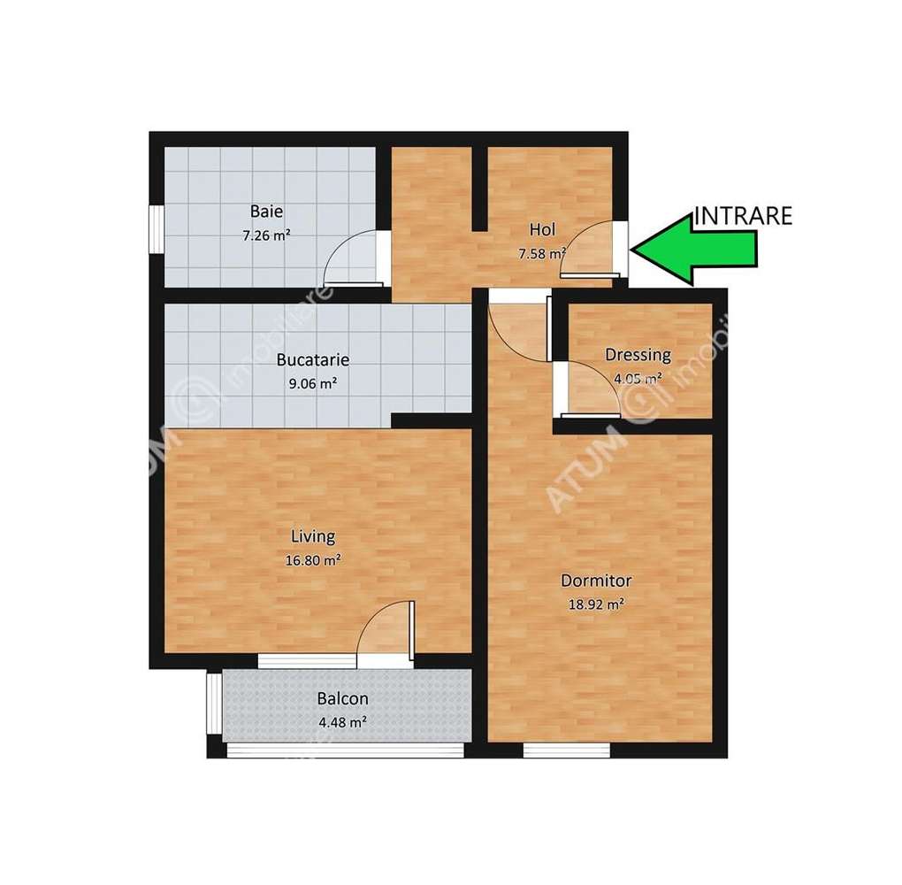 Apartament cu 2 camere decomandate si balcon in zona Tiglari Sibiu - Imagine principală: 4/8