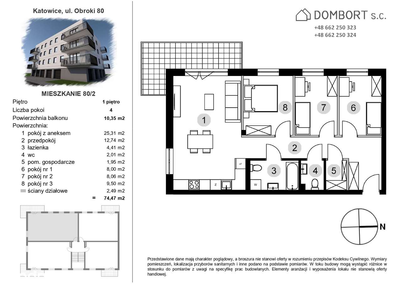 Mieszkanie, Katowice - ul. Obroki 80 - Pełny obrazek: 2/8