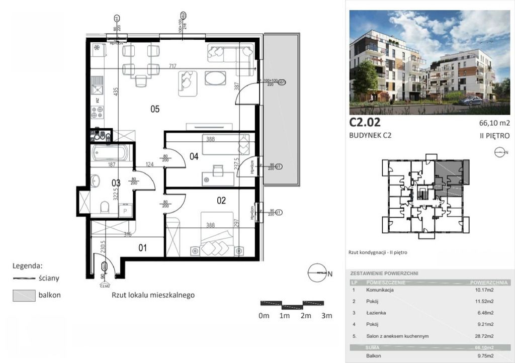 Nowe, 3-pokojowe mieszkanie 65,80 m2 na Podolanach