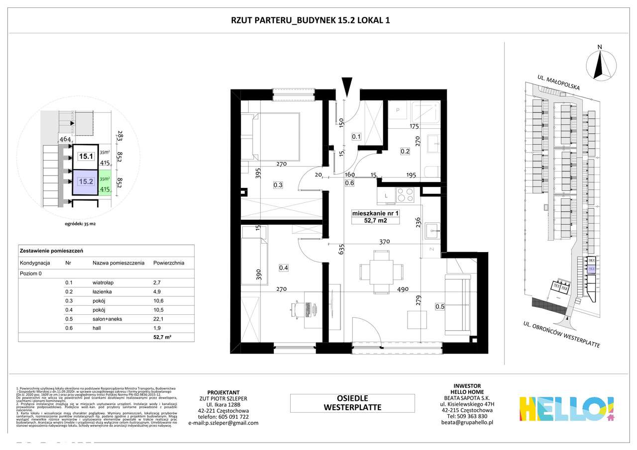 HELLO! Westerplatte | ogródek 35 m² | mieszkanie 3-pok. | parter - Pełny obrazek: 2/13