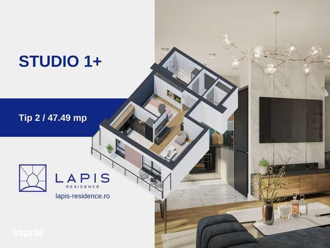 LAPIS RESIDENCE - cartier verde, ap. STUDIO 1+, sos. Iasi-Voinesti